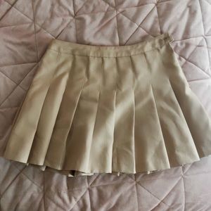 Khaki Pleated Skirt